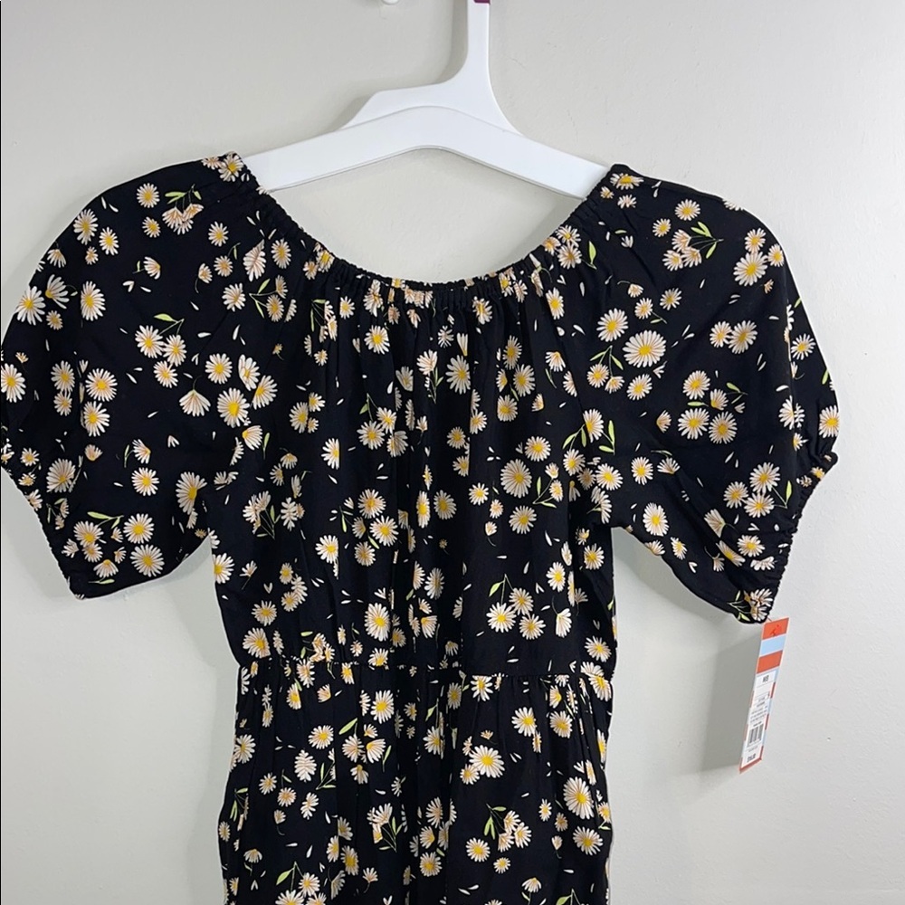 Cat & Jack GIRLS Black Dress with Daisies NWT Size 8 (Medium) #2 - Picture 4 of 9